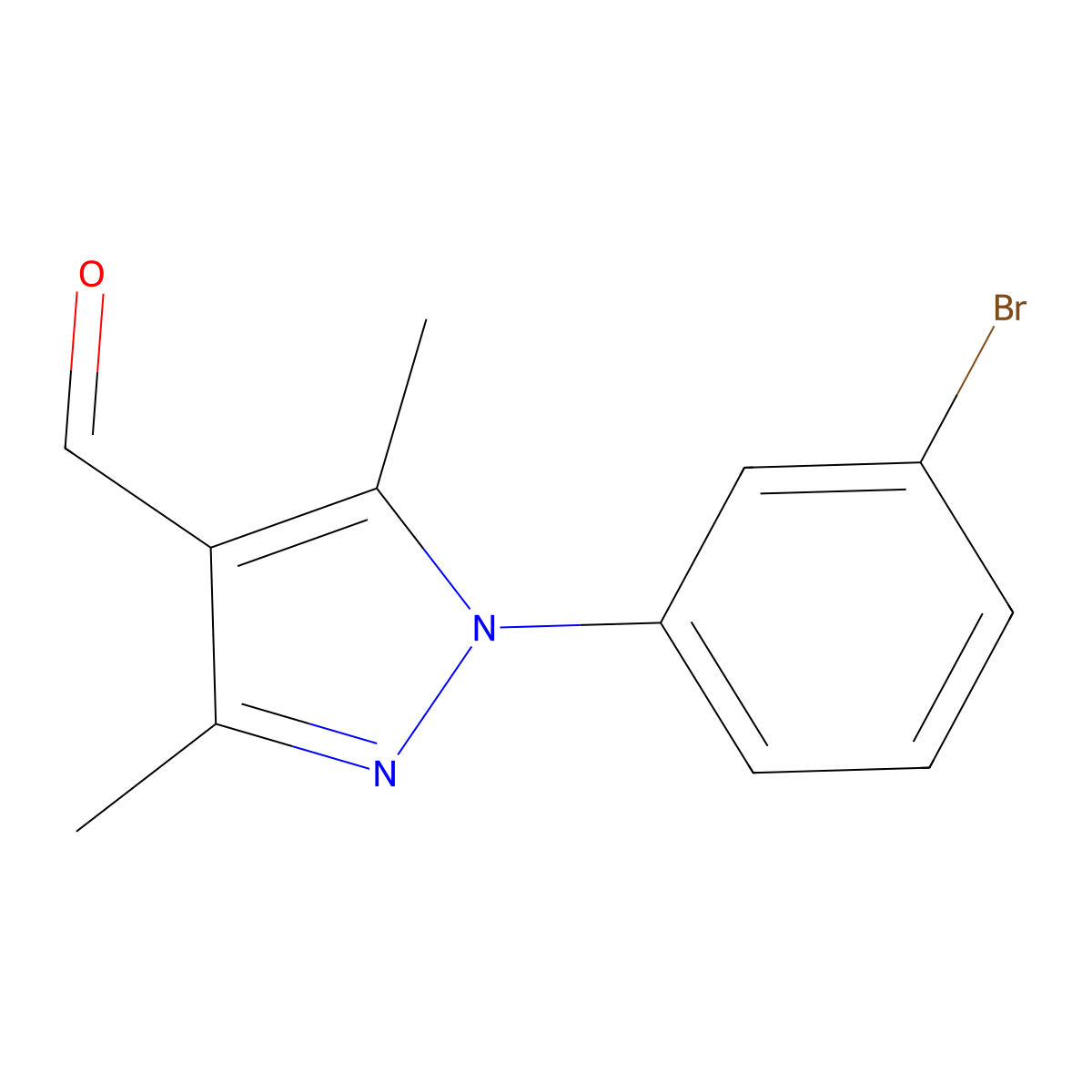 1-(3-Bromo-phenyl)-3,5-dimethyl-1H-pyrazole-4-carbaldehyde molecular structure, CAS 294877-38-6