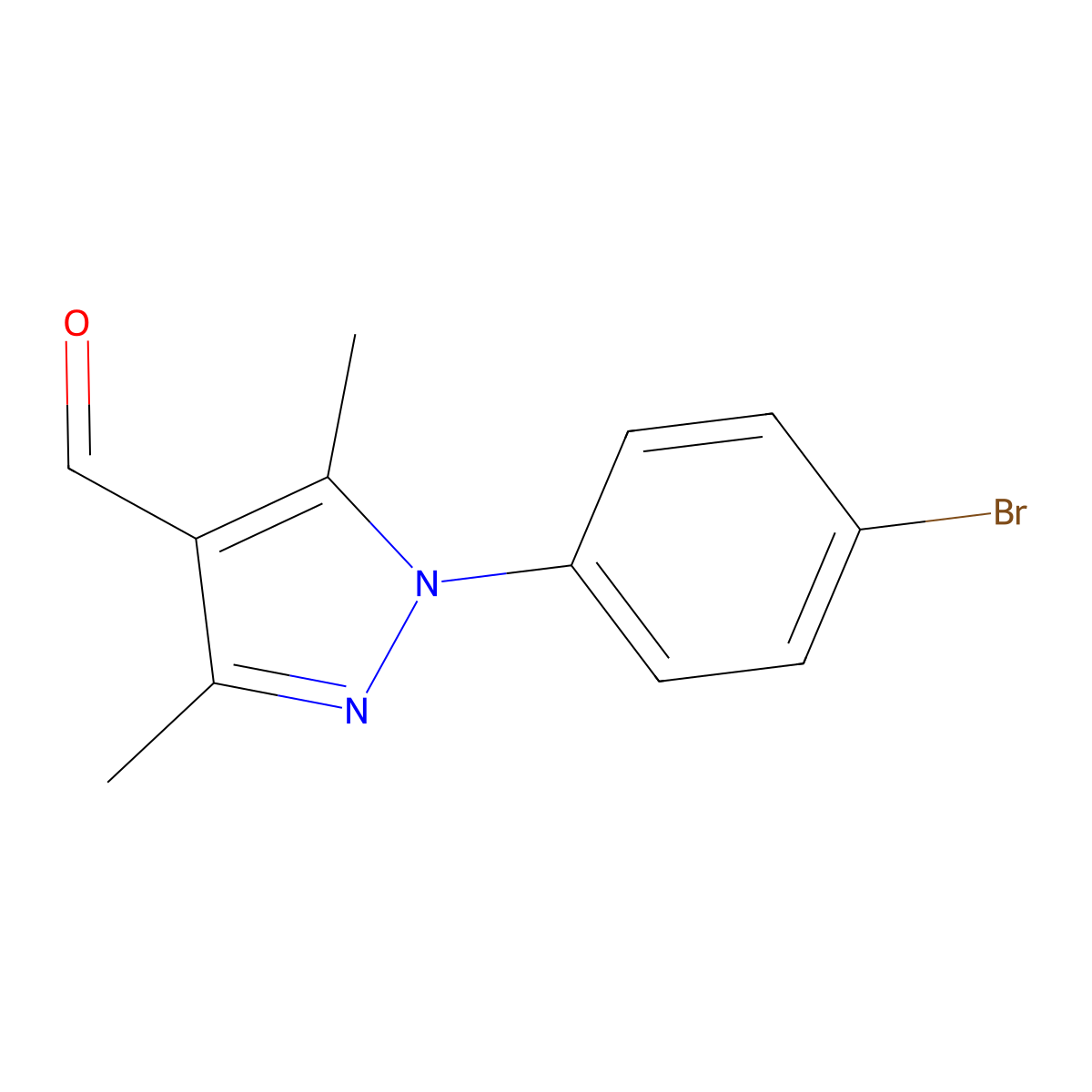 1-(4-Bromophenyl)-3,5-dimethyl-1H-pyrazole-4-carboxaldehyde molecular structure, CAS 294877-39-7