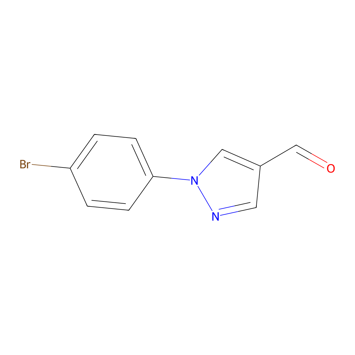 1-(4-bromophenyl)-1H-pyrazole-4-carbaldehyde molecular structure, CAS 294877-41-1