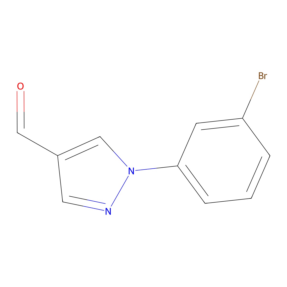 1-(3-Bromophenyl)pyrazole-4-carbaldehyde molecular structure, CAS 294877-43-3