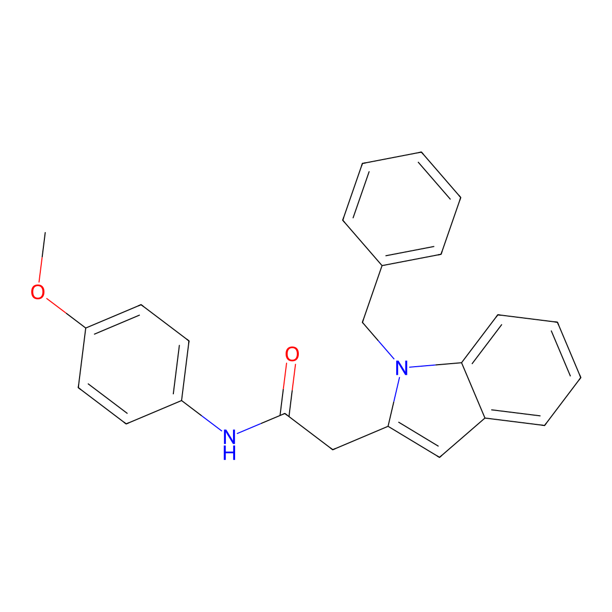 2-(1-Benzyl-1H-indol-2-yl)-N-(4-methoxyphenyl)acetamide molecular structure, CAS 294878-12-9