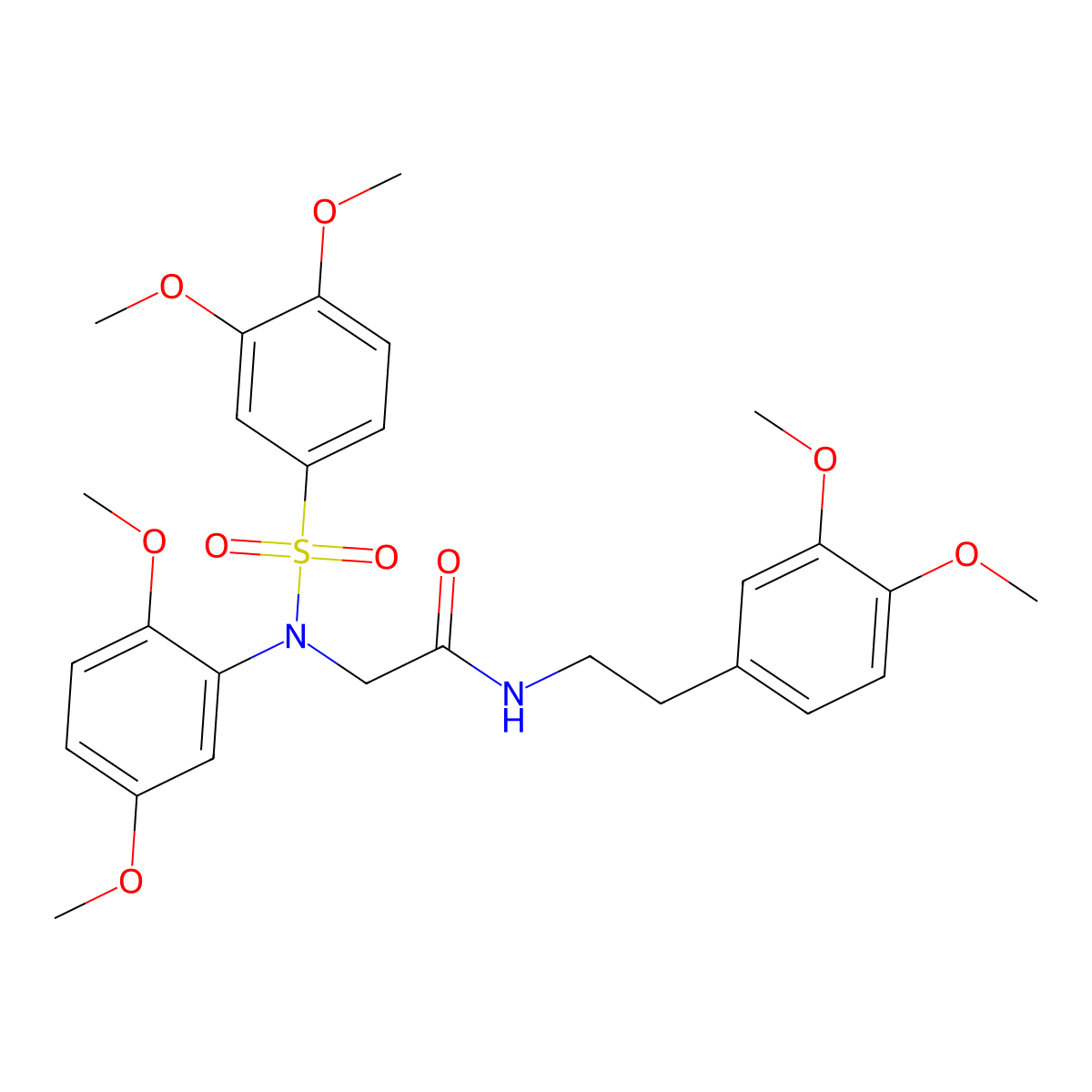 N-[2-(3,4-dimethoxyphenyl)ethyl]-2-(N-(3,4-dimethoxyphenyl)sulfonyl-2,5-dimethoxyanilino)acetamide molecular structure, CAS 294878-17-4