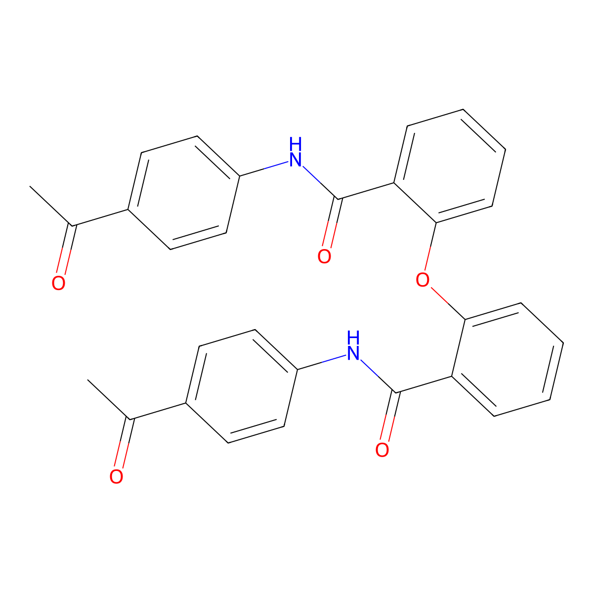 N-(4-acetylphenyl)-2-[2-[(4-acetylphenyl)carbamoyl]phenoxy]benzamide molecular structure, CAS 294878-23-2