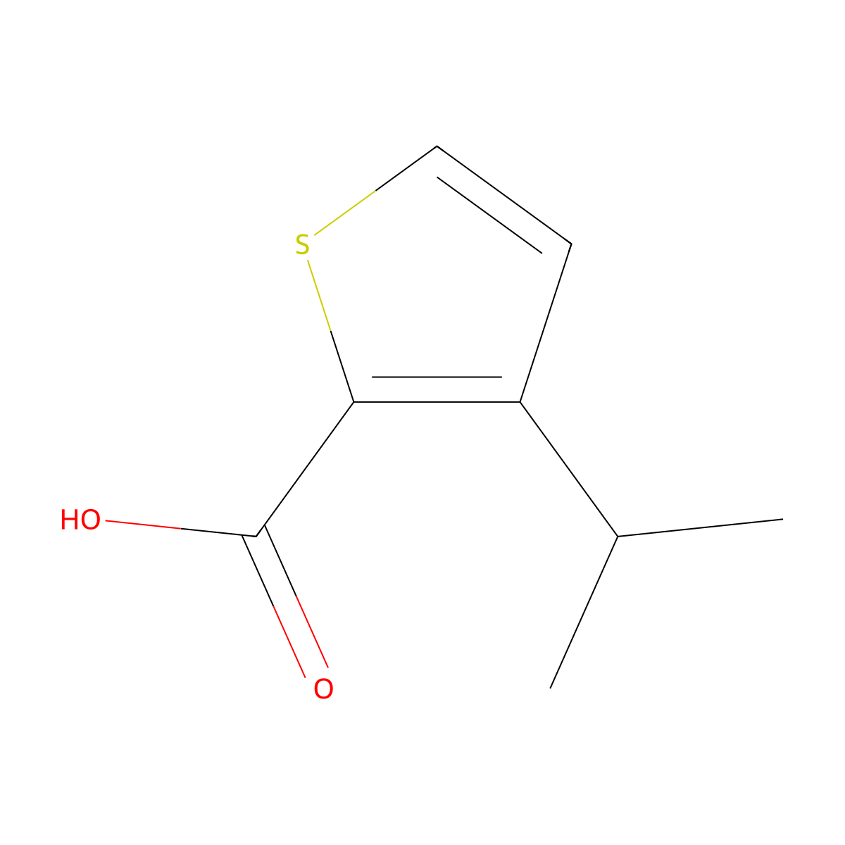 3-(Propan-2-yl)thiophene-2-carboxylic acid molecular structure, CAS 29488-31-1