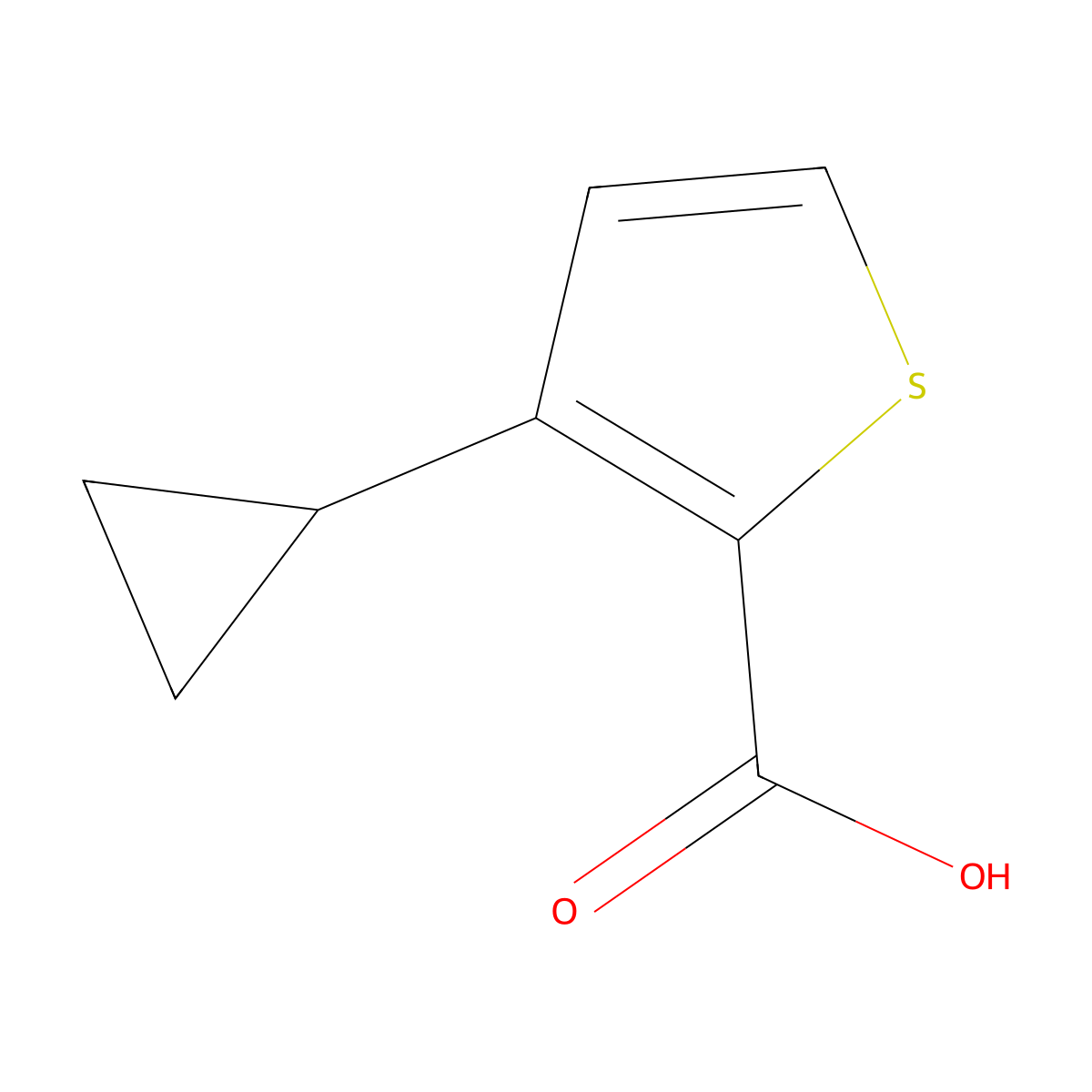 2-Thiophenecarboxylic acid, 3-cyclopropyl- molecular structure, CAS 29488-33-3
