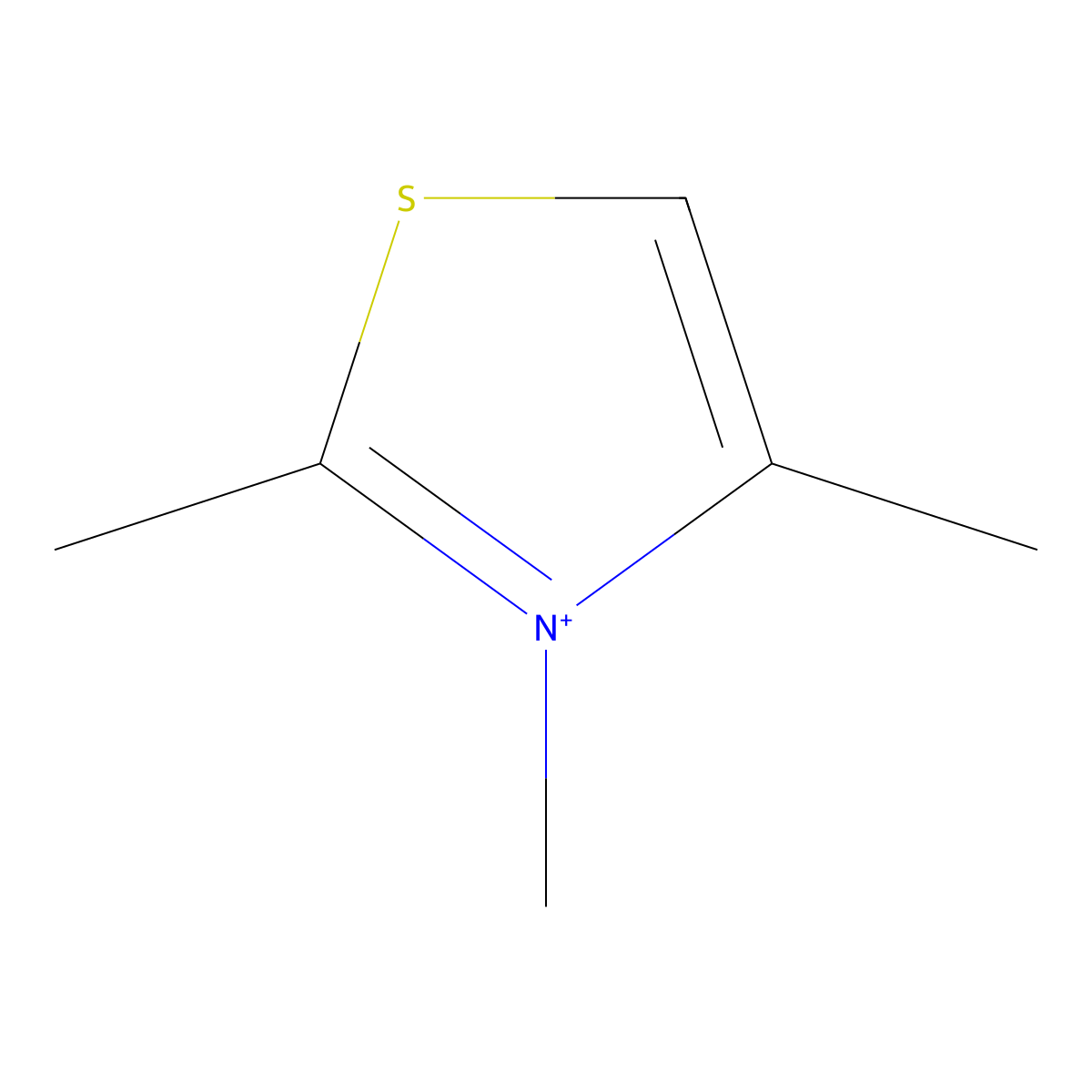 Thiazolium, 2,3,4-trimethyl- molecular structure, CAS 29488-88-8
