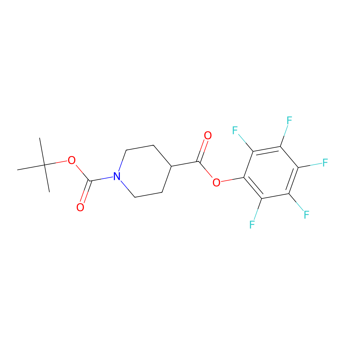 1-tert-Butyl 4-(pentafluorophenyl) piperidine-1,4-dicarboxylate molecular structure, CAS 294885-28-2