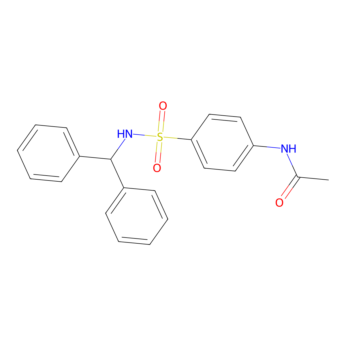N-{4-[(diphenylmethyl)sulfamoyl]phenyl}acetamide molecular structure, CAS 294885-59-9