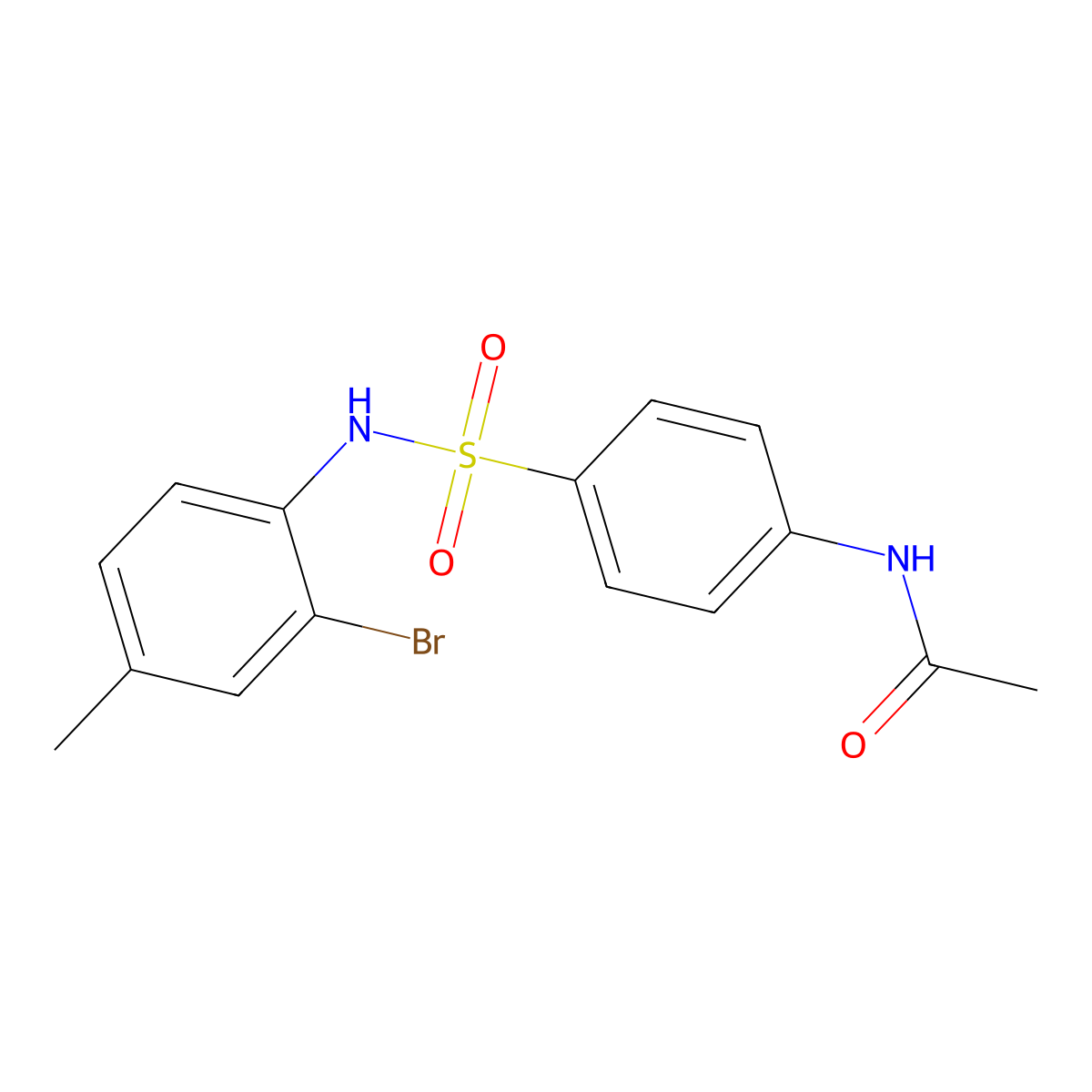 N-[4-[(2-bromo-4-methylphenyl)sulfamoyl]phenyl]acetamide molecular structure, CAS 294885-62-4