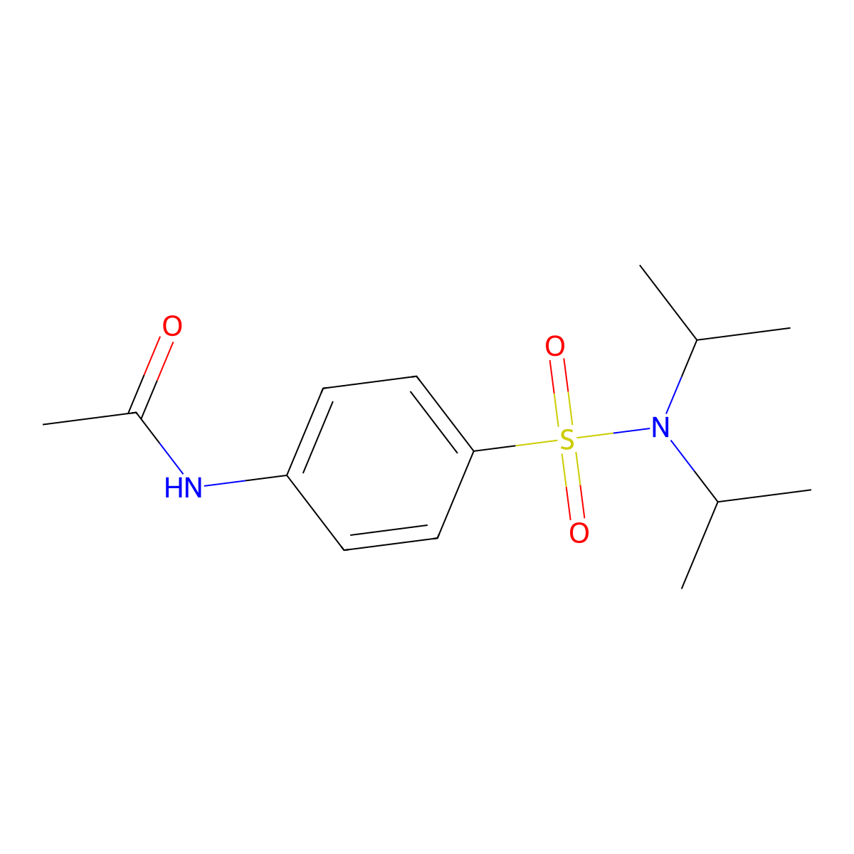 N-(4-((Bis(1-methylethyl)amino)sulfonyl)phenyl)acetamide molecular structure, CAS 294885-64-6