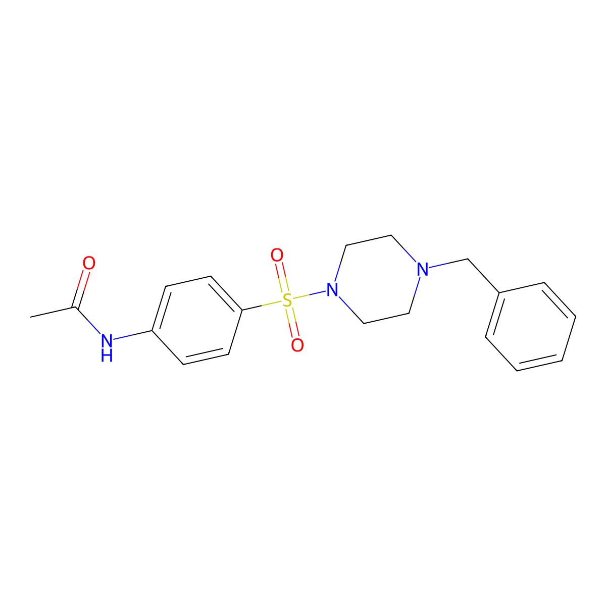 N-{4-[(4-benzylpiperazin-1-yl)sulfonyl]phenyl}acetamide molecular structure, CAS 294885-65-7