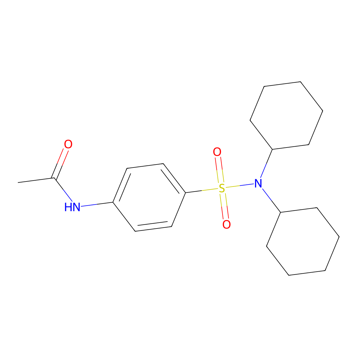 N-[4-(dicyclohexylsulfamoyl)phenyl]acetamide molecular structure, CAS 294885-66-8