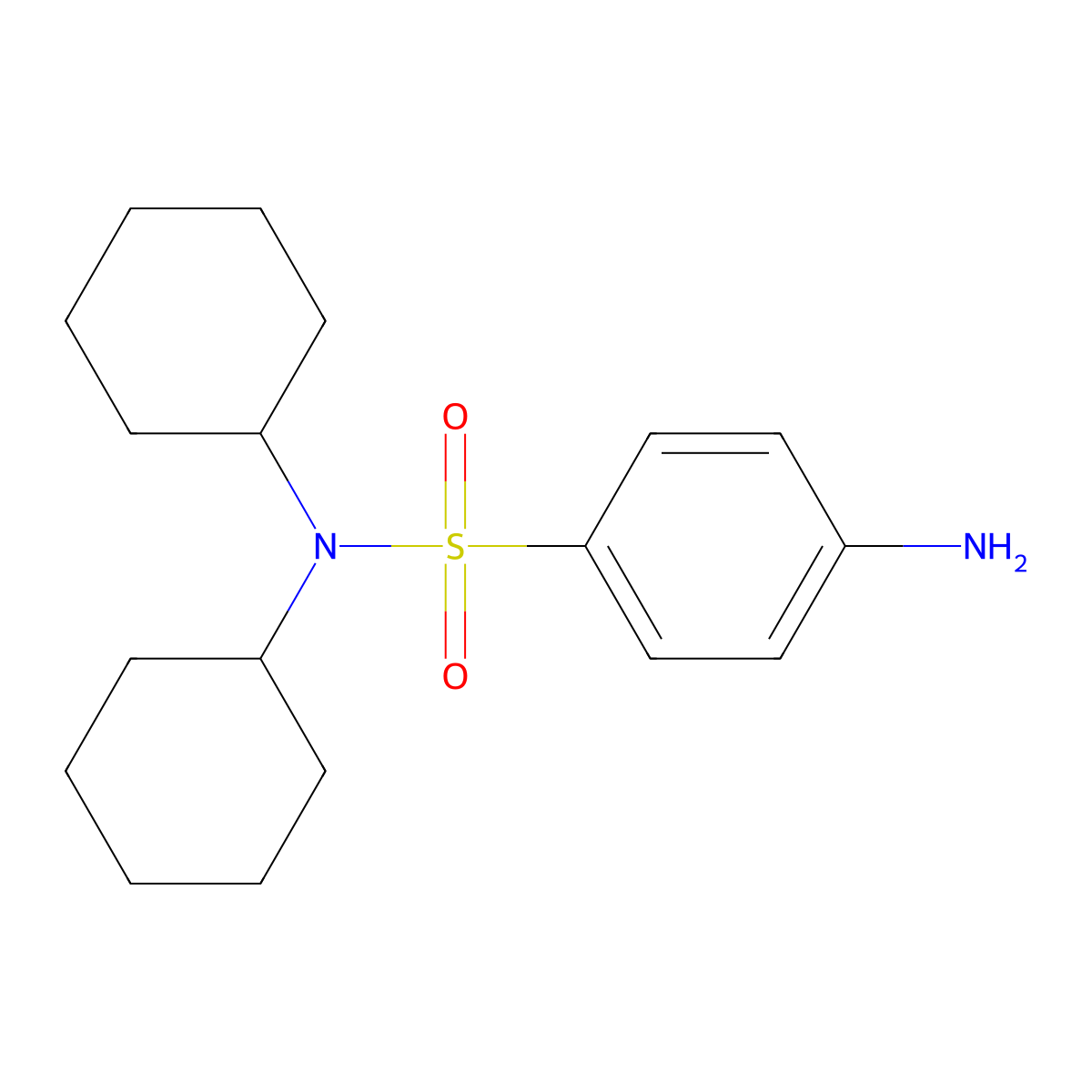 4-amino-N,N-dicyclohexylbenzenesulfonamide molecular structure, CAS 294885-76-0