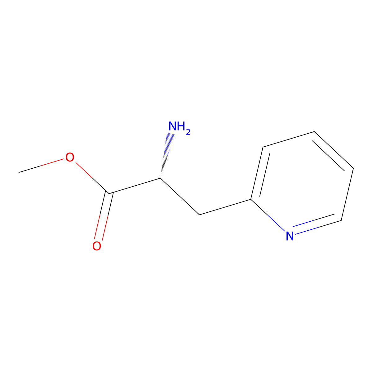 Methyl (2R)-2-amino-3-(pyridin-2-YL)propanoate molecular structure, CAS 294887-33-5