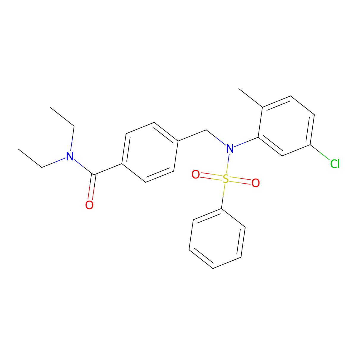 4-[[(5-Chloro-2-methylphenyl)(phenylsulfonyl)amino]methyl]-N,N-diethylbenzamide molecular structure, CAS 294889-16-0