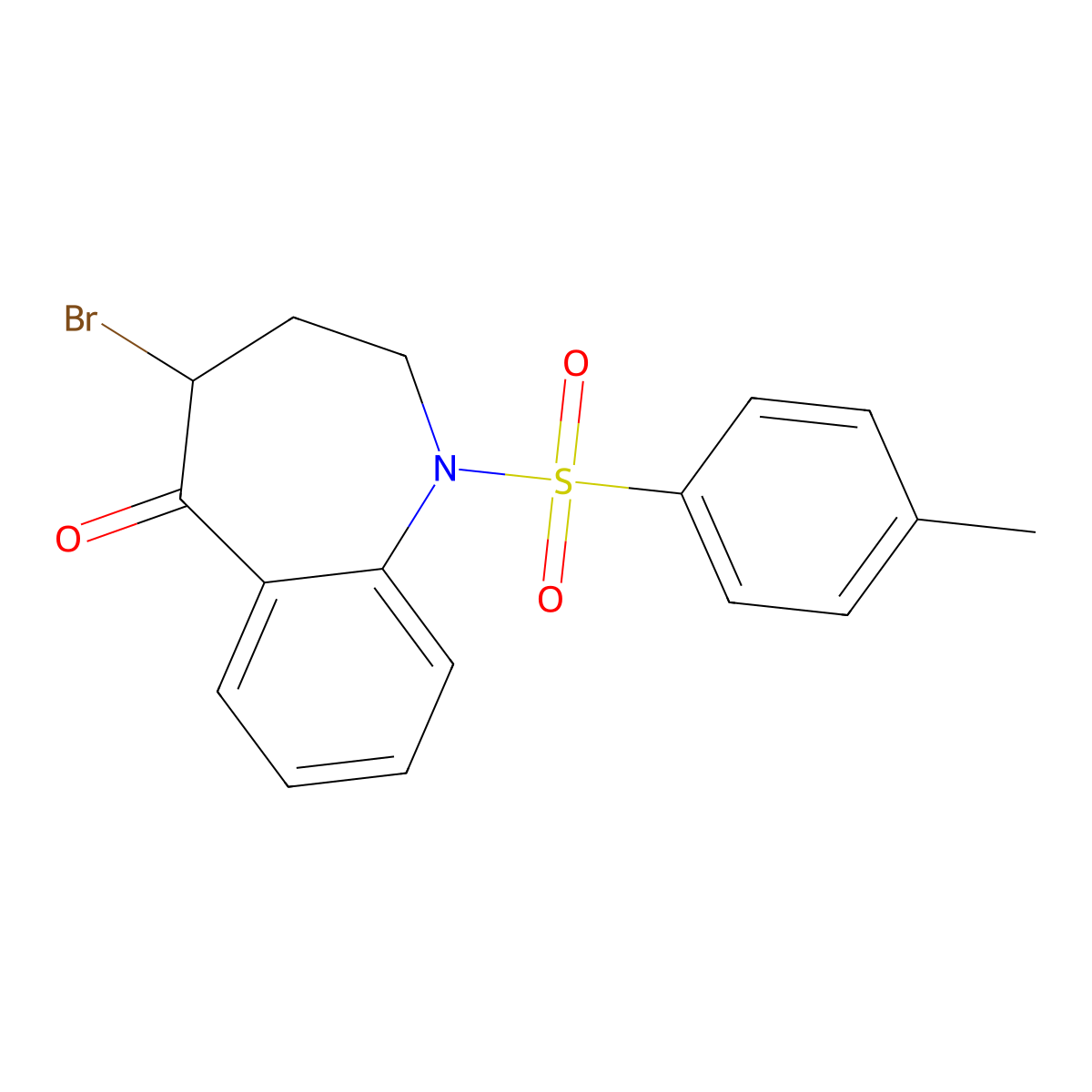 4-bromo-1-[(4-methylphenyl)sulfonyl]-1,2,3,4-tetrahydro-5H-1-benzazepin-5-one molecular structure, CAS 29489-04-1