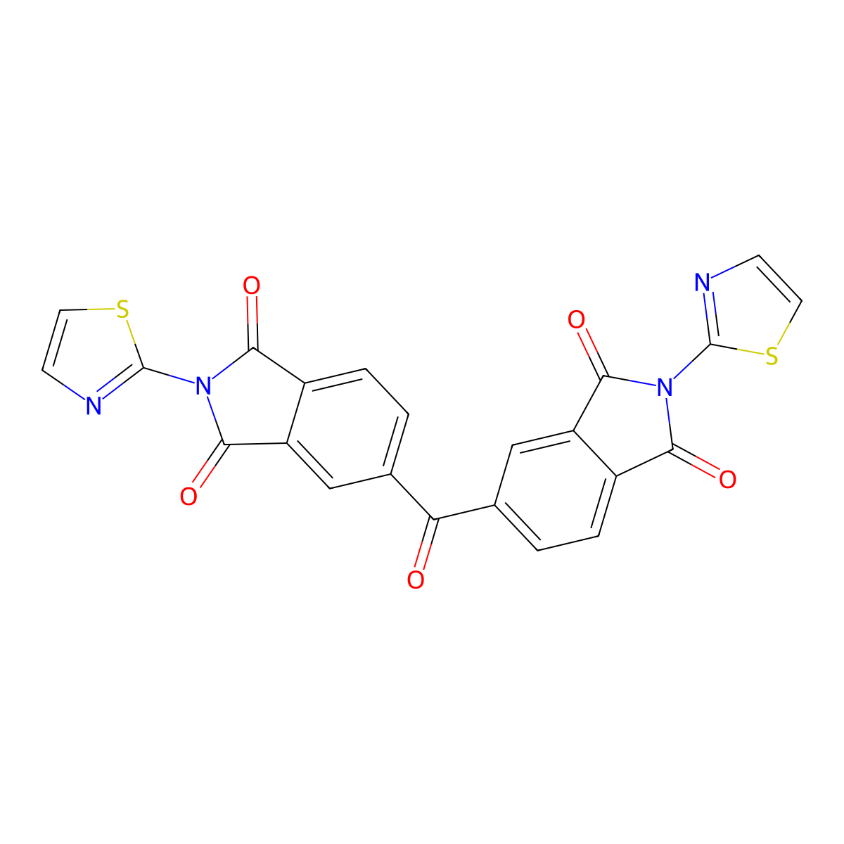5-[1,3-Dioxo-2-(1,3-thiazol-2-yl)isoindole-5-carbonyl]-2-(1,3-thiazol-2-yl)isoindole-1,3-dione molecular structure, CAS 294890-12-3