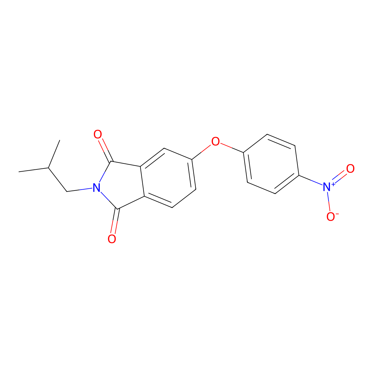 2-(2-Methylpropyl)-5-(4-nitrophenoxy)isoindole-1,3-dione molecular structure, CAS 294890-78-1