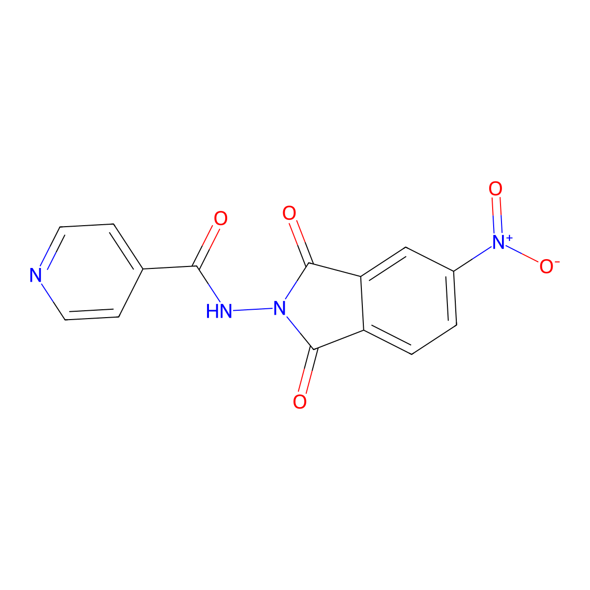 N-(5-nitro-1,3-dioxoisoindol-2-yl)pyridine-4-carboxamide molecular structure, CAS 294890-83-8