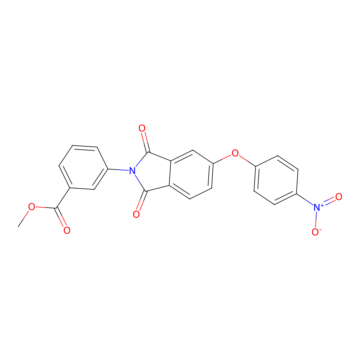 Methyl 3-[5-(4-nitrophenoxy)-1,3-dioxoisoindol-2-yl]benzoate molecular structure, CAS 294890-91-8