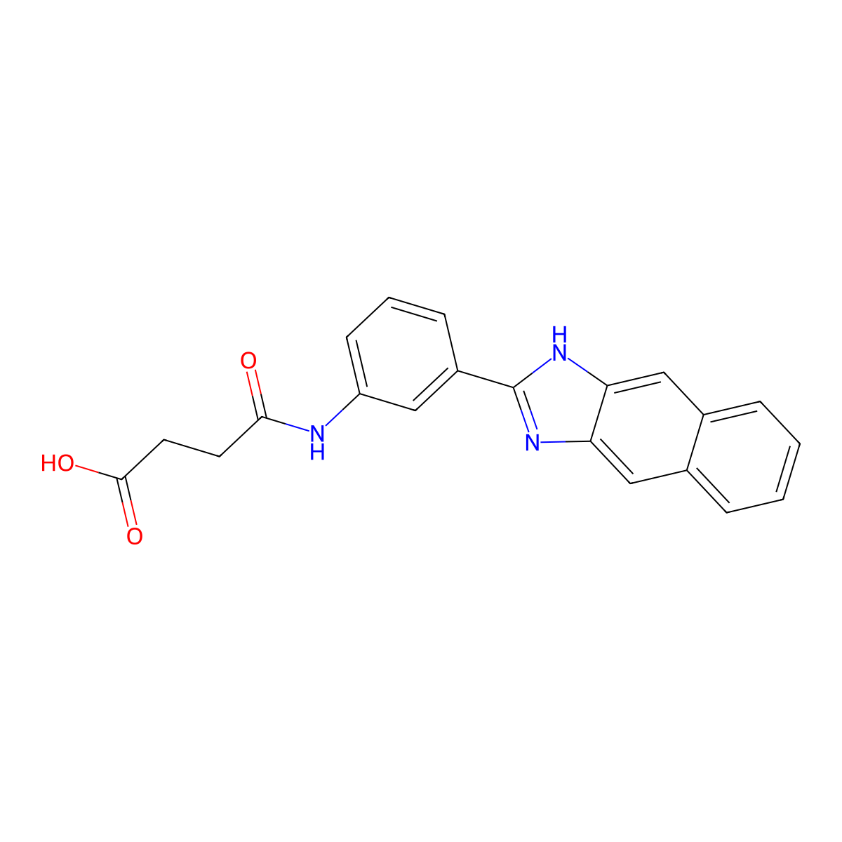 4-((3-(1H-naphtho[2,3-d]imidazol-2-yl)phenyl)amino)-4-oxobutanoic acid molecular structure, CAS 294891-20-6
