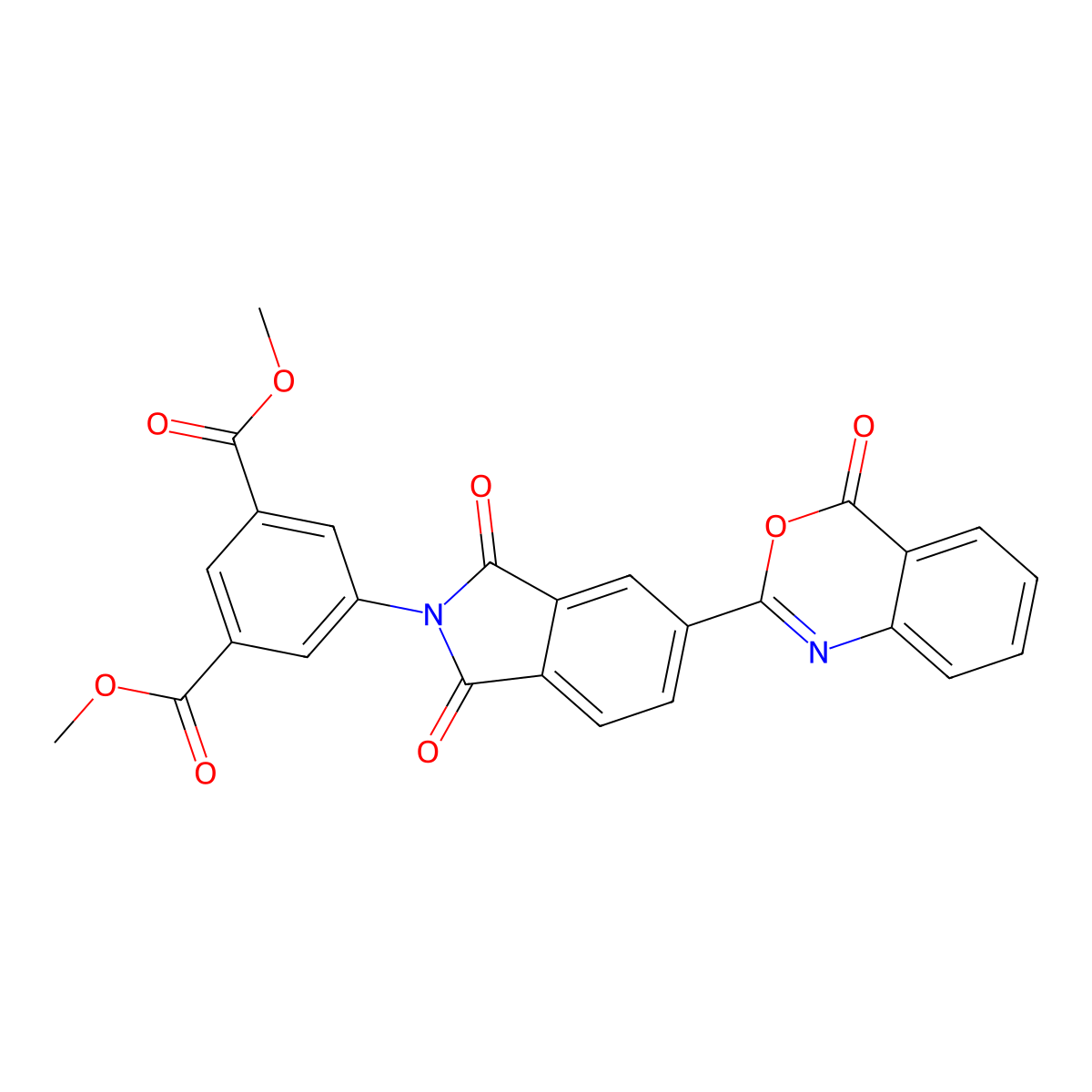 dimethyl 5-[1,3-dioxo-5-(4-oxo-4H-3,1-benzoxazin-2-yl)-1,3-dihydro-2H-isoindol-2-yl]benzene-1,3-dicarboxylate molecular structure, CAS 294891-21-7