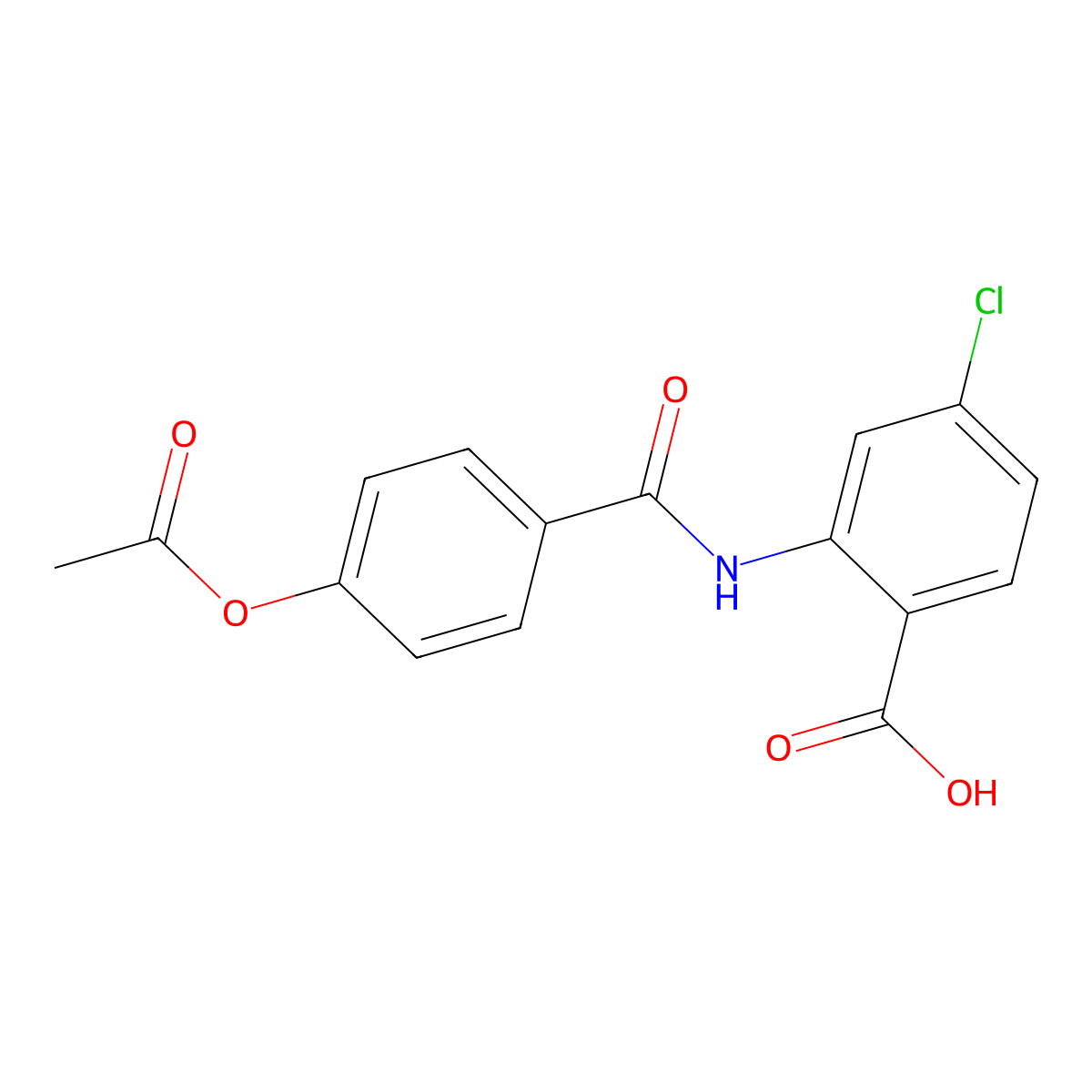 2-({[4-(Acetyloxy)phenyl]carbonyl}amino)-4-chlorobenzoic acid molecular structure, CAS 294891-25-1