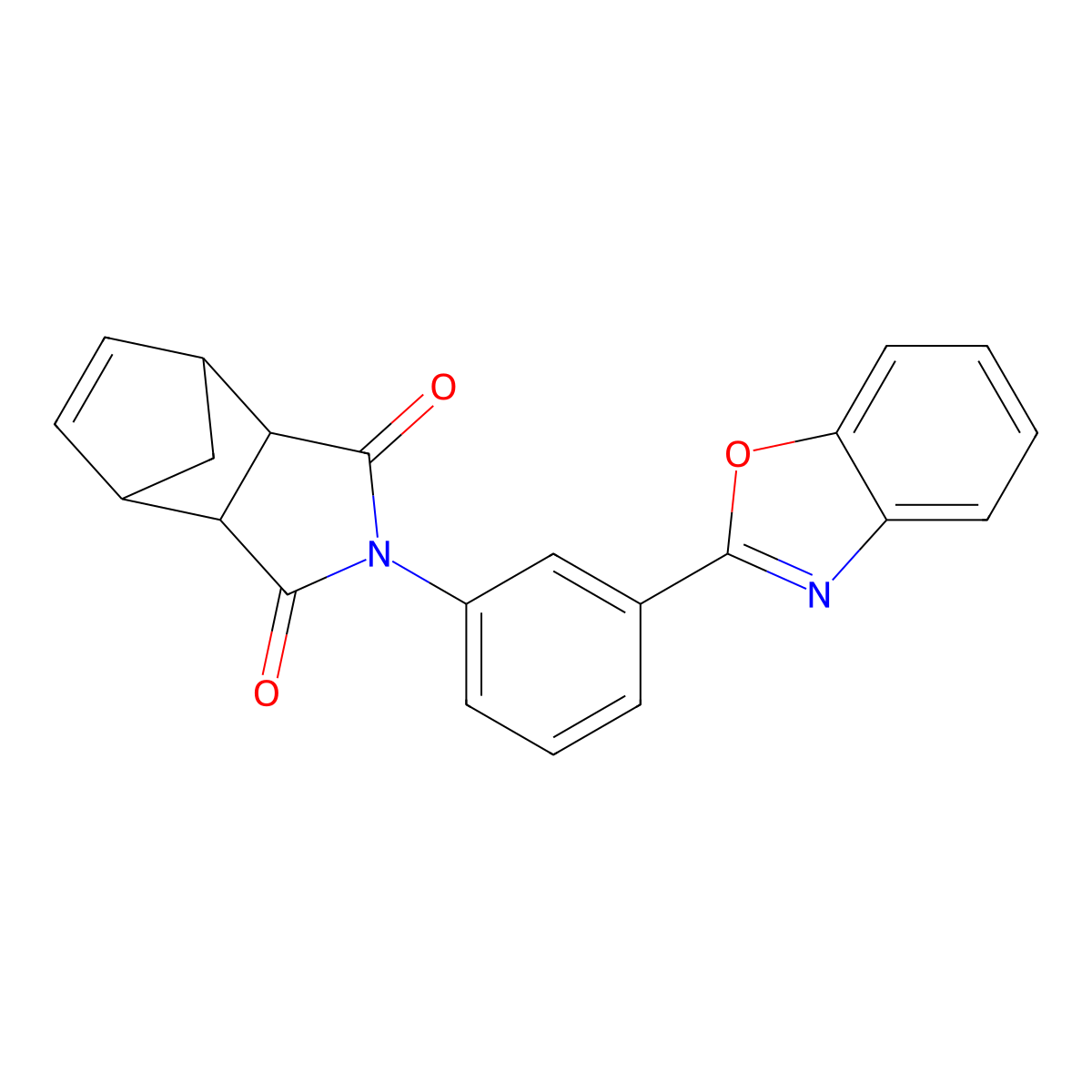 2-[3-(1,3-benzoxazol-2-yl)phenyl]-3a,4,7,7a-tetrahydro-1H-4,7-methanoisoindole-1,3(2H)-dione molecular structure, CAS 294891-31-9