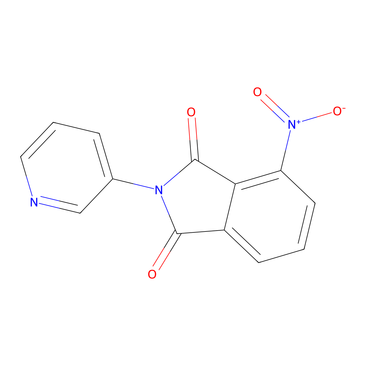 4-Nitro-2-pyridin-3-ylisoindole-1,3-dione molecular structure, CAS 294891-34-2