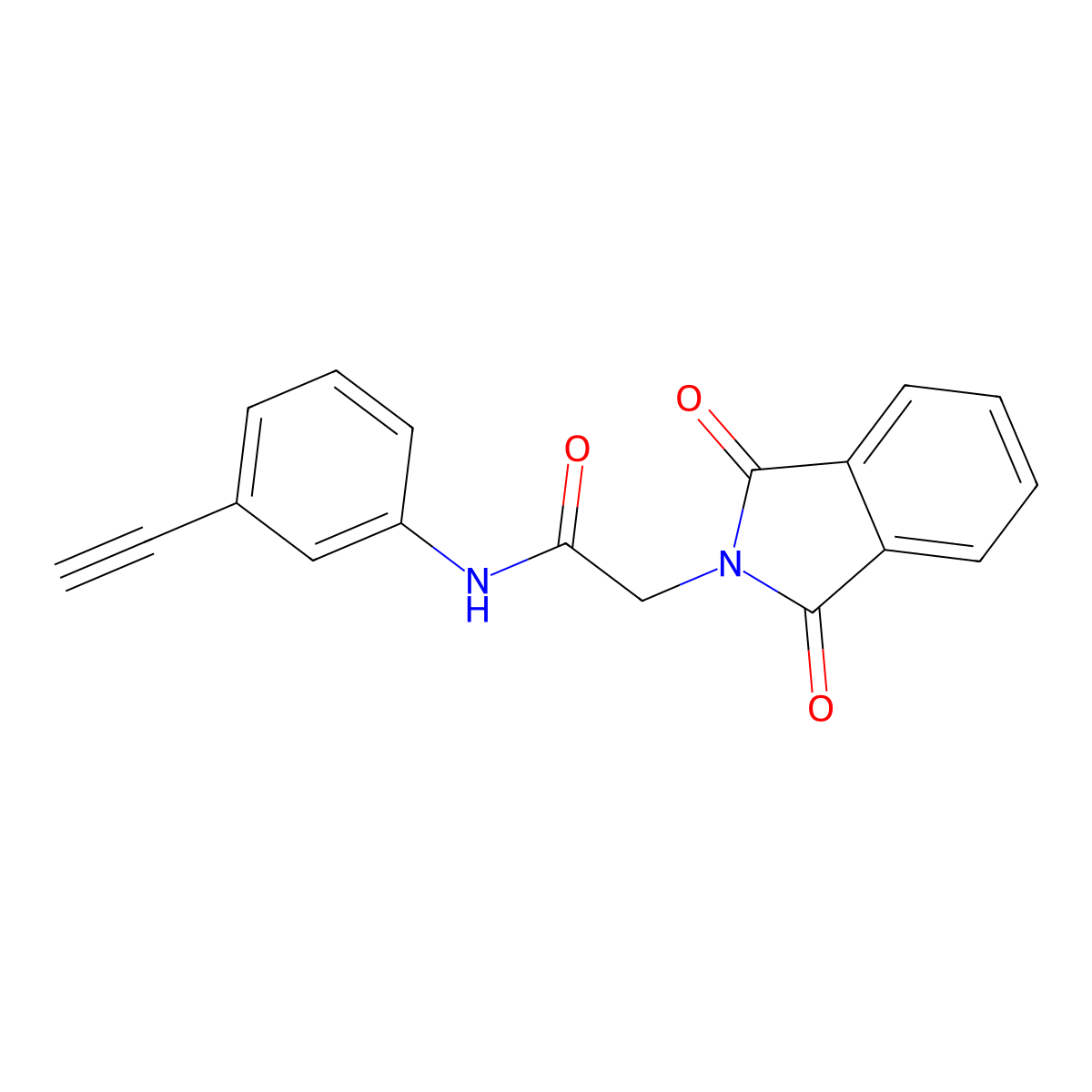 2-(1,3-dioxoisoindol-2-yl)-N-(3-ethynylphenyl)acetamide molecular structure, CAS 294891-35-3