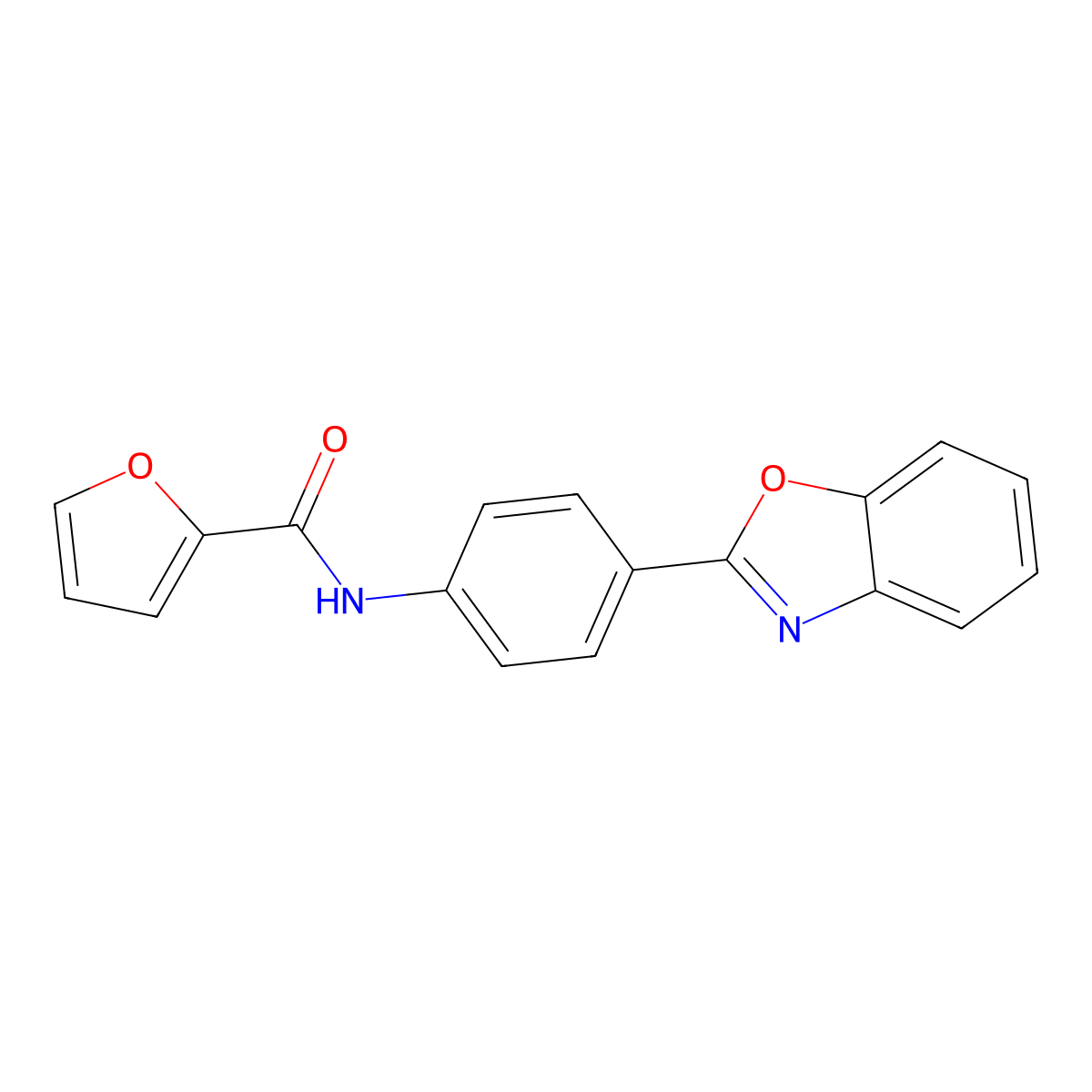 N-[4-(1,3-benzoxazol-2-yl)phenyl]furan-2-carboxamide molecular structure, CAS 294891-57-9