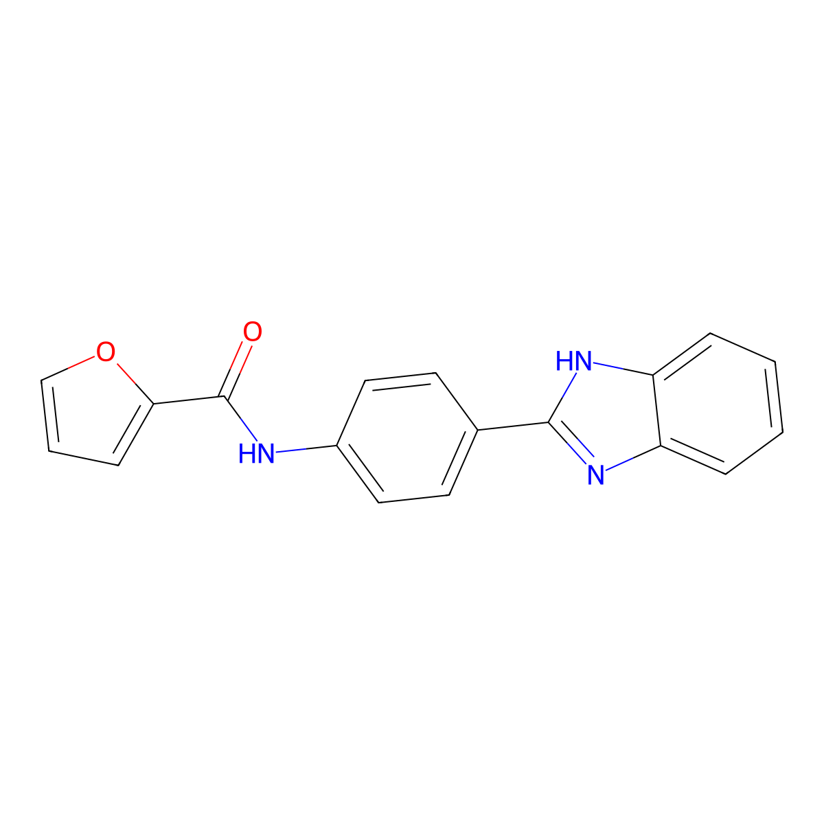 N-[4-(1H-benzimidazol-2-yl)phenyl]furan-2-carboxamide molecular structure, CAS 294891-58-0