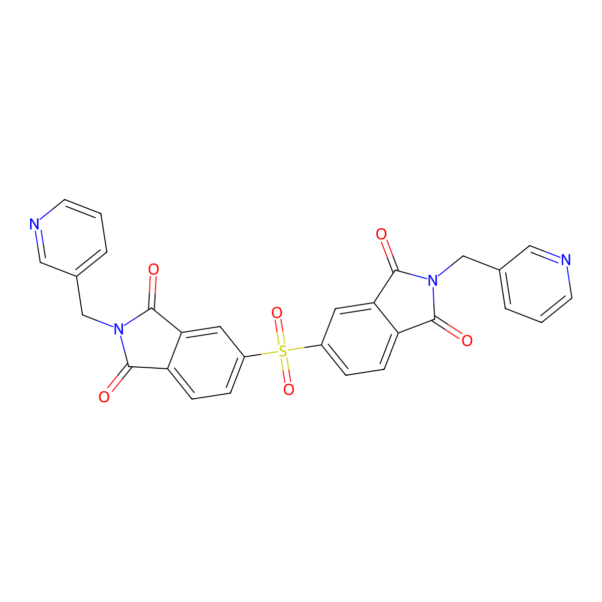 5-[1,3-Dioxo-2-(pyridin-3-ylmethyl)isoindol-5-yl]sulfonyl-2-(pyridin-3-ylmethyl)isoindole-1,3-dione molecular structure, CAS 294891-63-7