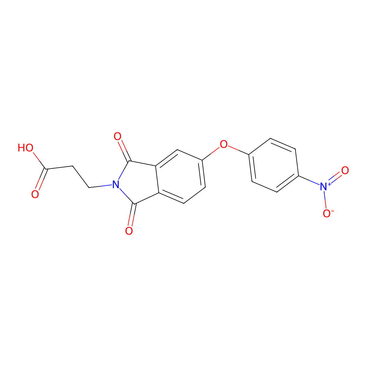 3-[5-(4-nitrophenoxy)-1,3-dioxo-1,3-dihydro-2H-isoindol-2-yl]propanoic acid molecular structure, CAS 294891-64-8