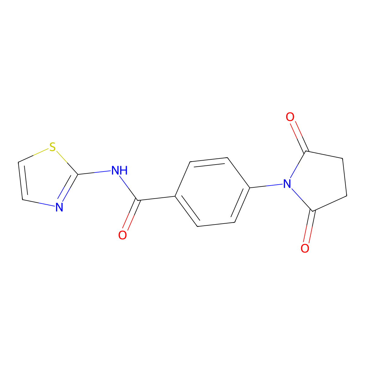 4-(2,5-dioxopyrrolidin-1-yl)-N-(1,3-thiazol-2-yl)benzamide molecular structure, CAS 294891-66-0