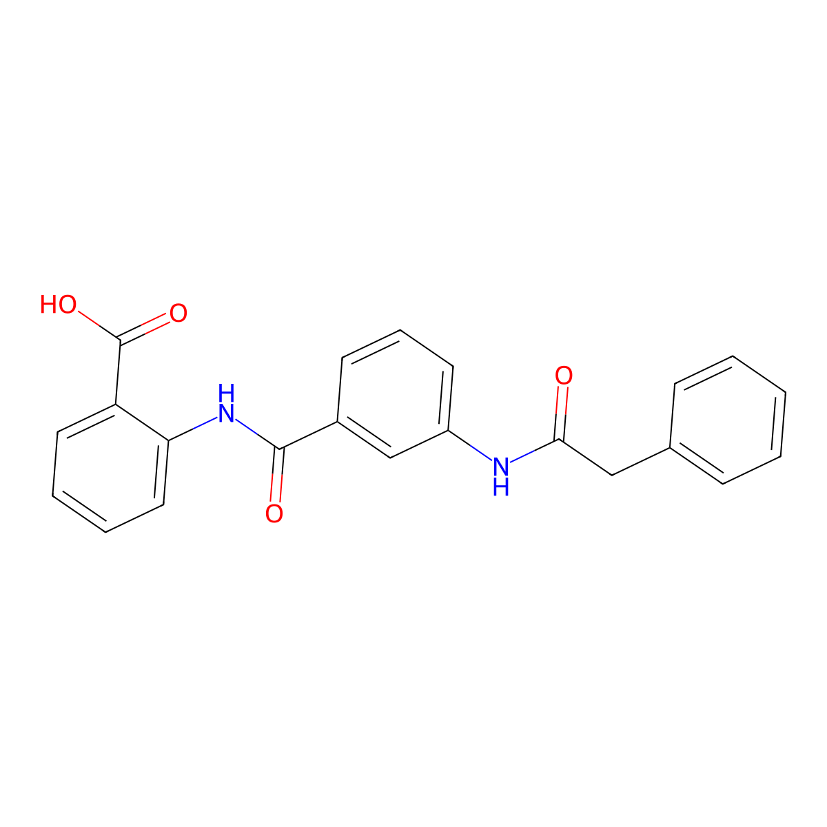 2-[[3-[(2-phenylacetyl)amino]benzoyl]amino]benzoic Acid molecular structure, CAS 294891-81-9