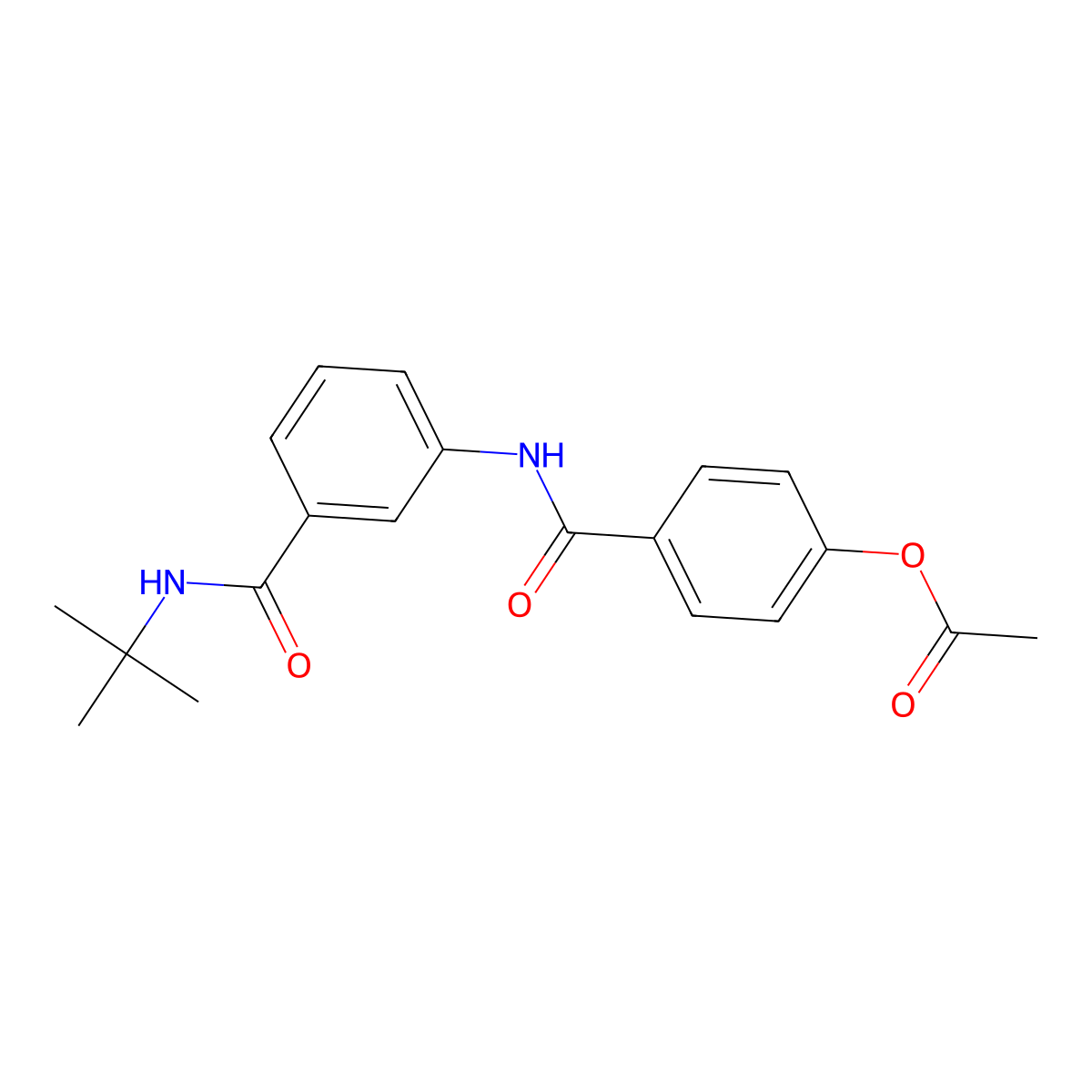 4-{[3-(Tert-butylcarbamoyl)phenyl]carbamoyl}phenyl acetate molecular structure, CAS 294891-83-1