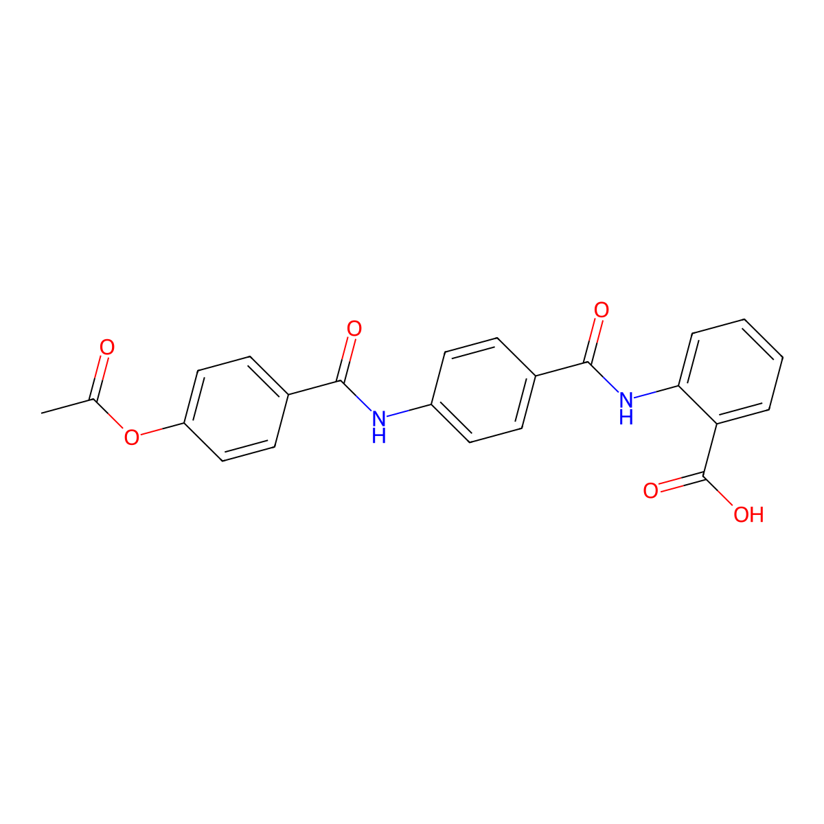 2-[[4-[(4-acetyloxybenzoyl)amino]benzoyl]amino]benzoic Acid molecular structure, CAS 294891-91-1