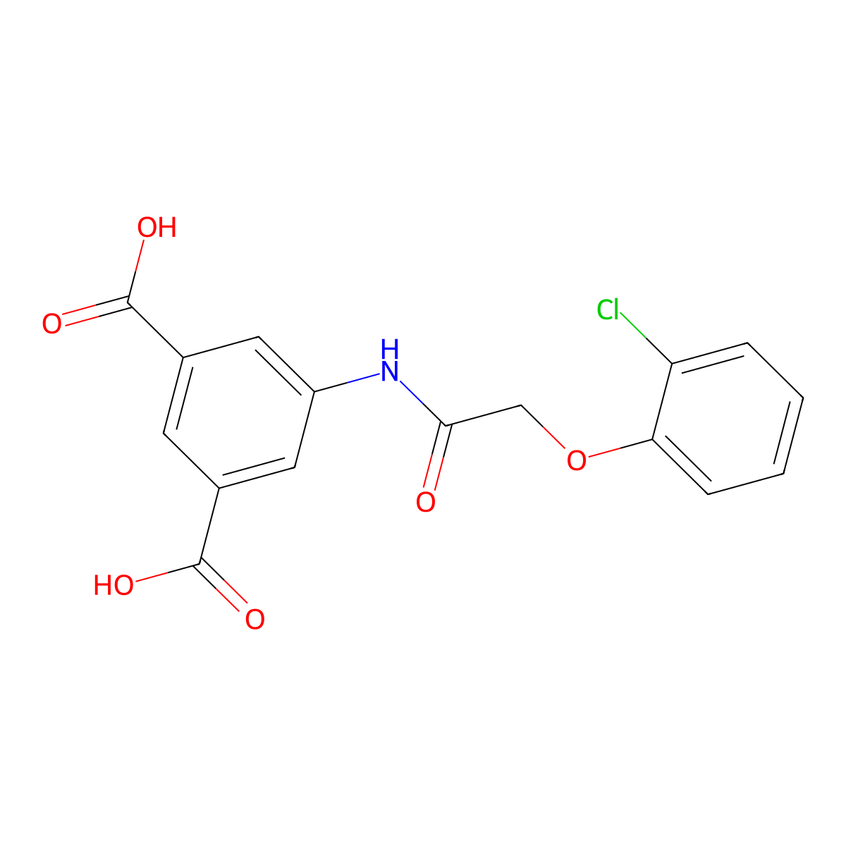 5-(2-(2-Chlorophenoxy)acetamido)isophthalic acid molecular structure, CAS 294892-04-9