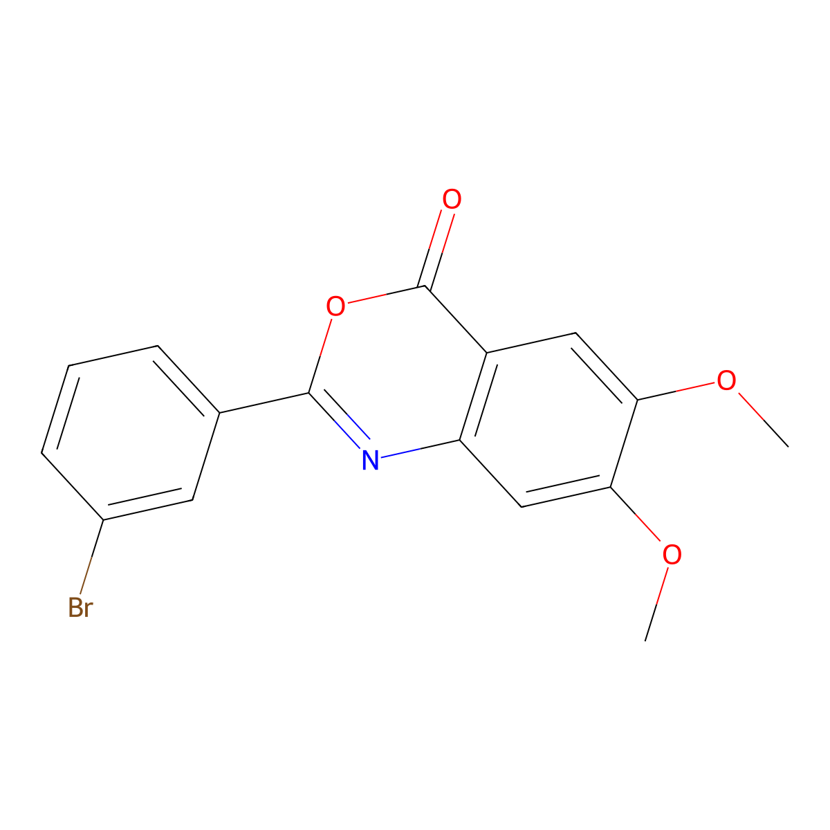 2-(3-Bromophenyl)-6,7-dimethoxy-4H-3,1-benzoxazin-4-one molecular structure, CAS 294892-09-4