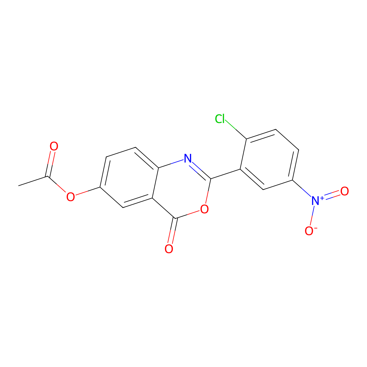 2-(2-Chloro-5-nitrophenyl)-4-oxo-4H-3,1-benzoxazin-6-yl acetate molecular structure, CAS 294892-26-5
