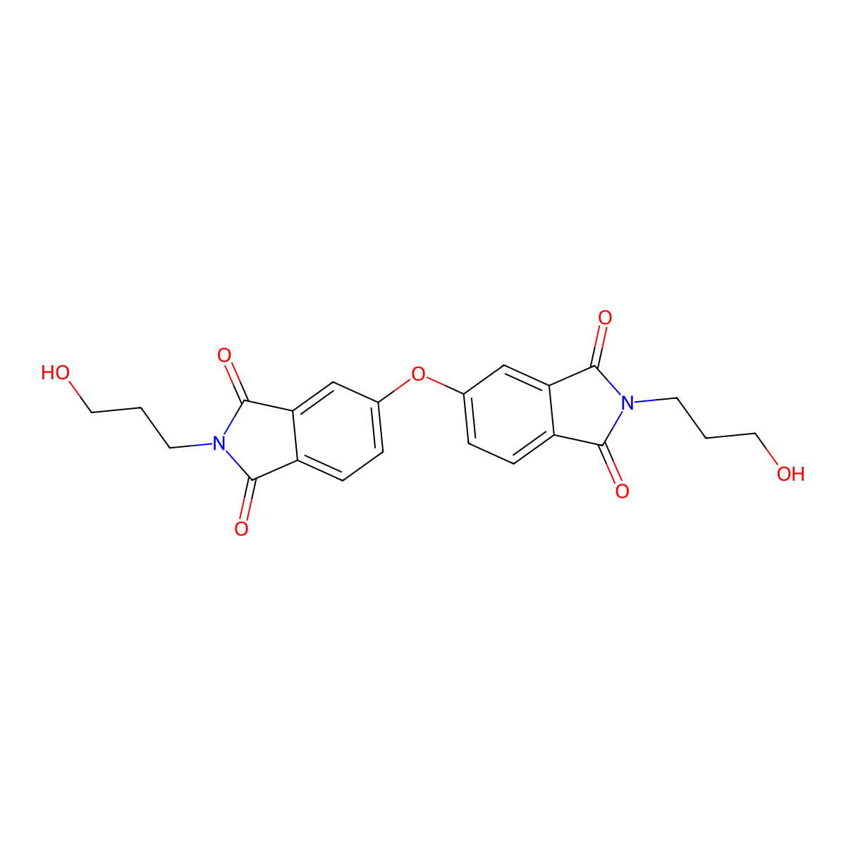 2-(3-Hydroxypropyl)-5-[2-(3-hydroxypropyl)-1,3-dioxoisoindol-5-yl]oxyisoindole-1,3-dione molecular structure, CAS 294892-29-8
