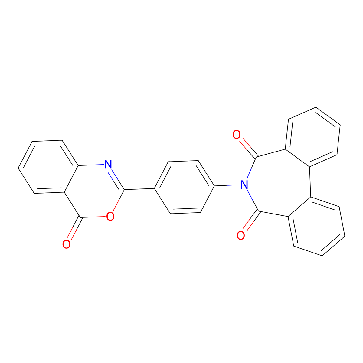 6-[4-(4-Oxo-3,1-benzoxazin-2-yl)phenyl]benzo[d][2]benzazepine-5,7-dione molecular structure, CAS 294892-43-6