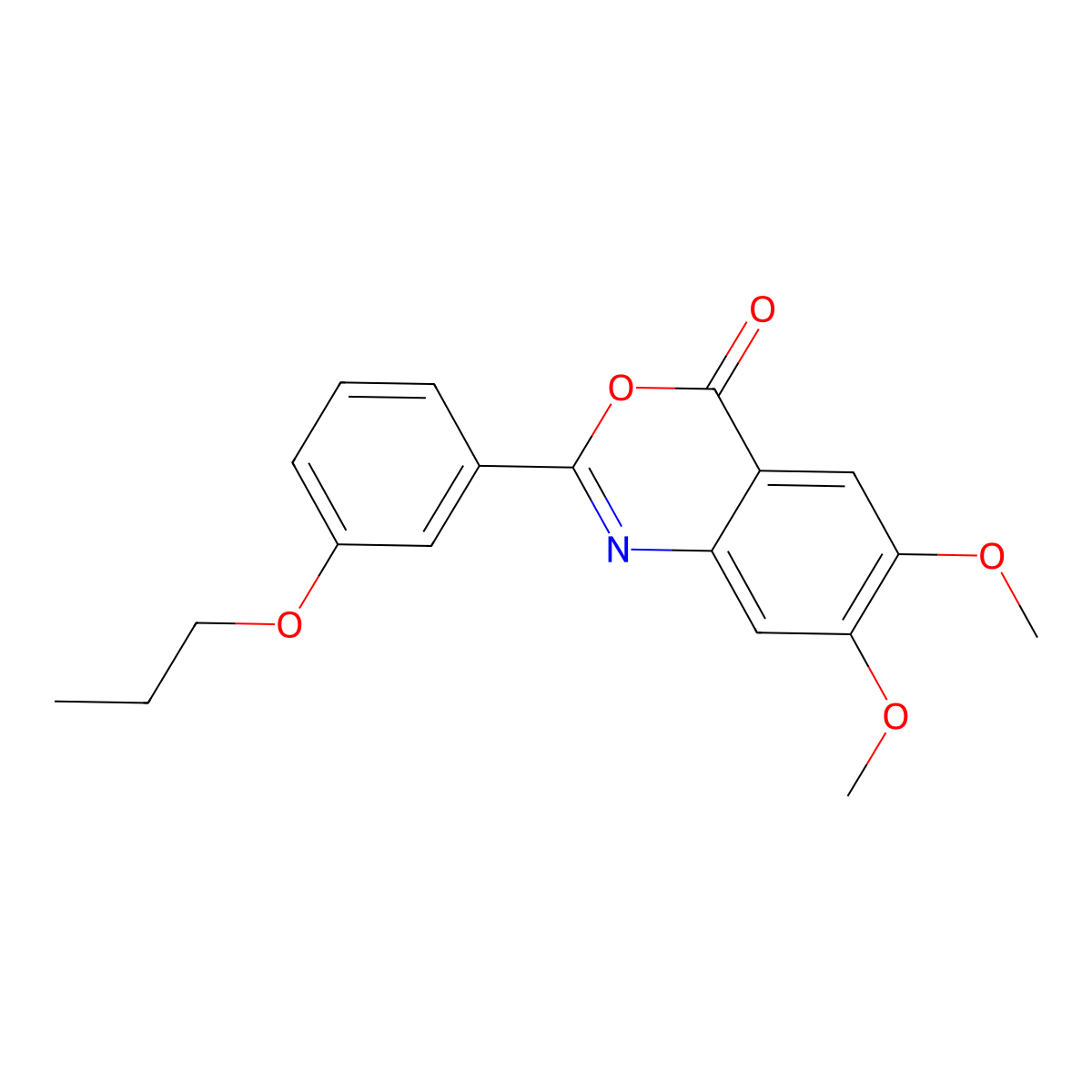 6,7-Dimethoxy-2-(3-propoxyphenyl)-4H-3,1-benzoxazin-4-one molecular structure, CAS 294892-50-5