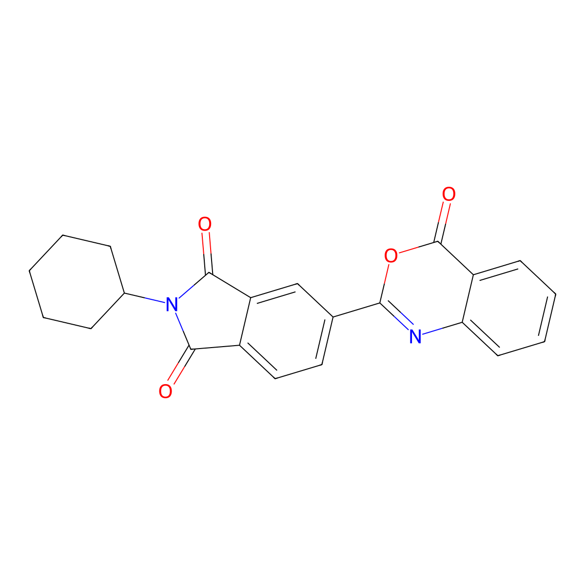 2-Cyclohexyl-5-(4-oxo-4H-3,1-benzoxazin-2-yl)-1H-isoindole-1,3(2H)-dione molecular structure, CAS 294892-55-0