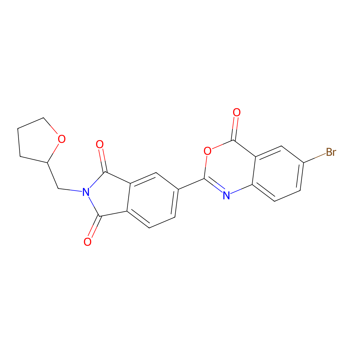 5-(6-Bromo-4-oxo-3,1-benzoxazin-2-yl)-2-(oxolan-2-ylmethyl)isoindole-1,3-dione molecular structure, CAS 294892-57-2