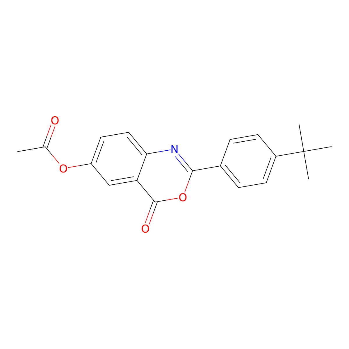 2-(4-tert-Butylphenyl)-4-oxo-4H-3,1-benzoxazin-6-yl acetate molecular structure, CAS 294892-59-4