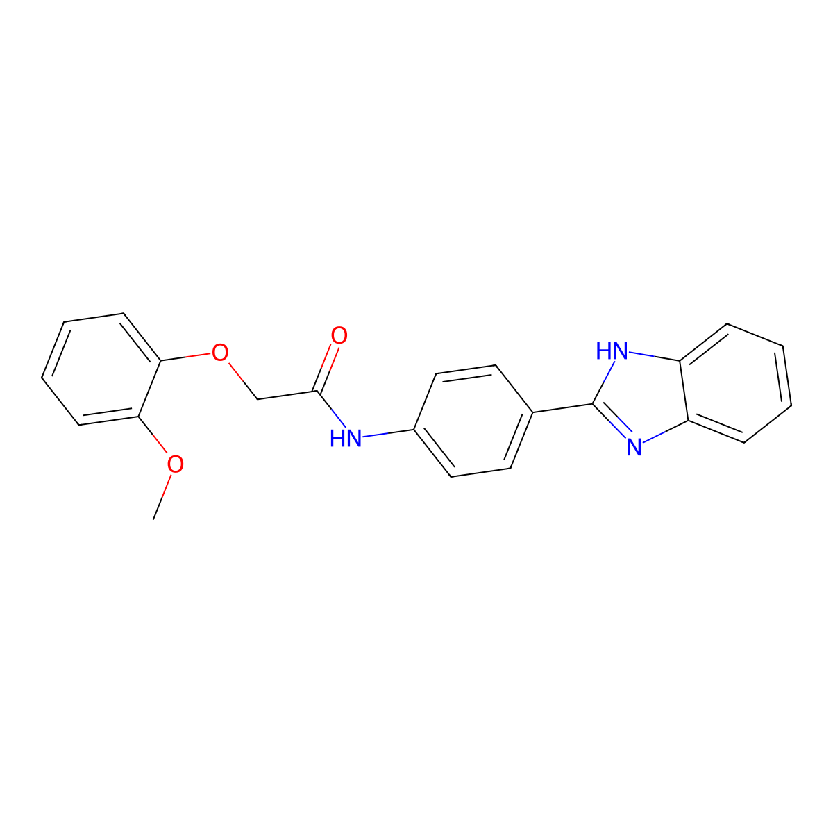 N-[4-(1H-benzimidazol-2-yl)phenyl]-2-(2-methoxyphenoxy)acetamide molecular structure, CAS 294892-62-9