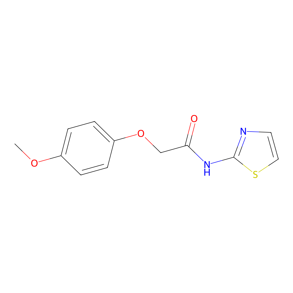 2-(4-methoxyphenoxy)-N-(1,3-thiazol-2-yl)acetamide molecular structure, CAS 294892-70-9