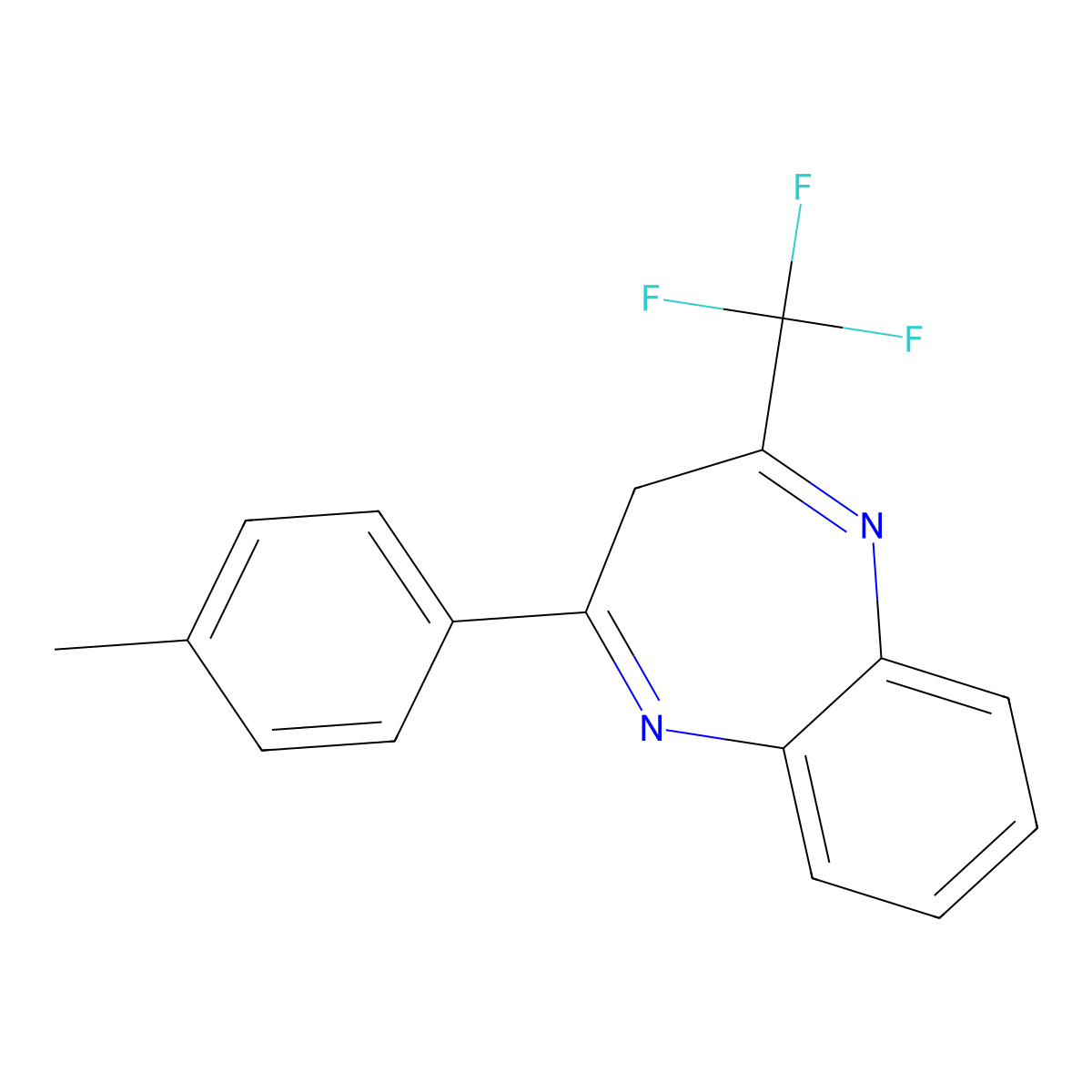 2-(4-methylphenyl)-4-(trifluoromethyl)-3H-1,5-benzodiazepine molecular structure, CAS 294892-84-5